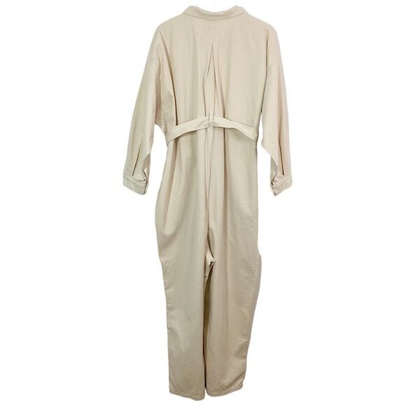 OZMA NWT Size XL Keaton Jumpsuit in Twill Putty Cream Cotton Pantsuit Playsuit - Picture 6 of 12